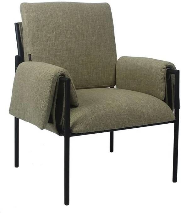 Bronx71 Fauteuil Urban linnen olijfgroen.