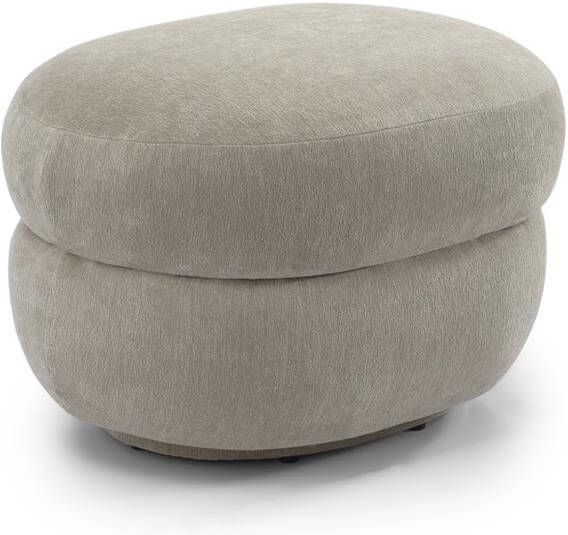 Bronx71 Hocker Mia ovaal chenille taupe.