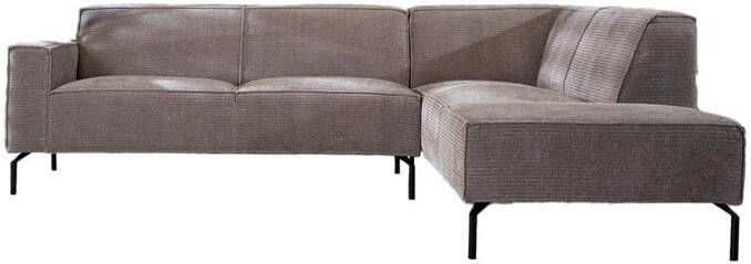 Bronx71 Hoekbank Kansas taupe ribstof rechts.