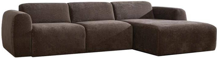 Bronx71 Hoekbank Maine chenille stof bruin rechts