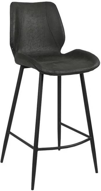 Bronx71 Industriële barkruk Barrel zwart antraciet eco-leer 69 cm.