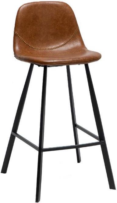 Bronx71 Industriële barkruk Logan cognac leer eco-leer 70 cm.