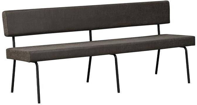 Bronx71 Industriële eetkamerbank Espen antraciet eco-leer 190 cm