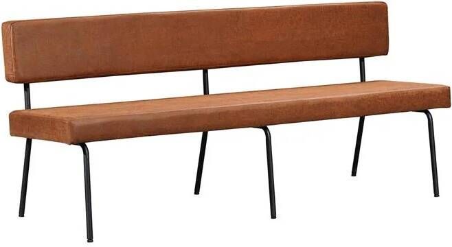 Bronx71 Industriële eetkamerbank Espen cognac eco-leer 190 cm