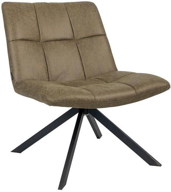 Bronx71 Industriële fauteuil Eevi olijfgroen eco-leer
