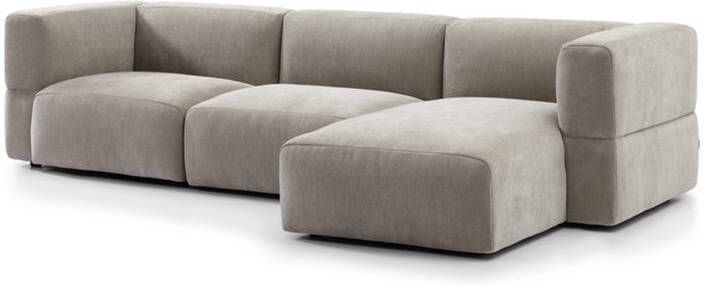 Bronx71 Scandinavische hoekbank Karla taupe rechts 3-zits.