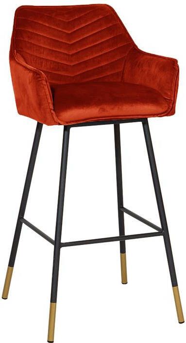 Bronx71 Velvet barkruk Fiona koper 65-78 cm.