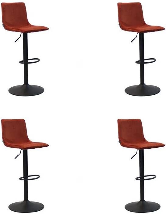 Bronx71 ® Velvet barkruk Frenkie koper 59 76 cm Barkrukken set van 4