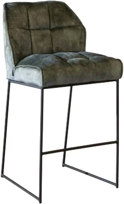 Bronx71 Velvet barkruk Janna groen 82 cm.