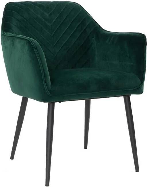 Bronx71 ® Eetkamerstoel velvet Fiona groen Eetkamerstoelen met armleuning Stoel groen Kuipstoel Velvet eetkamerstoel Eetkamerstoel met armleuning