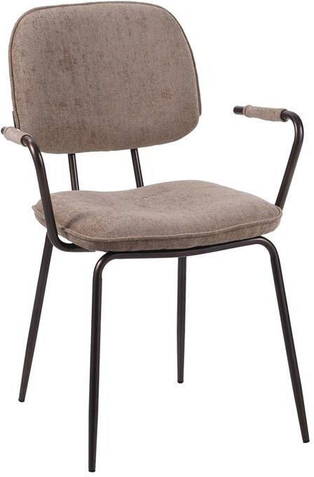 Bronx71 Velvet eetkamerstoel Jethro taupe