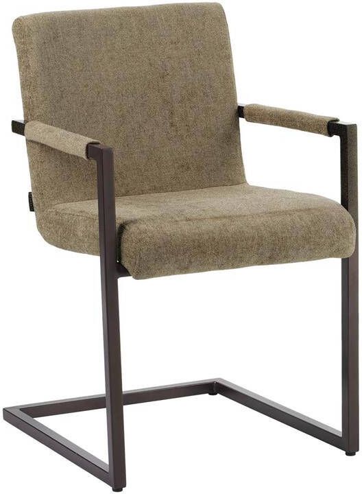 Bronx71 Velvet eetkamerstoel Lio taupe
