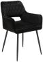 Bronx71 ® Velvet eetkamerstoel Mika zwart Eetkamerstoelen set van 4 - Thumbnail 2