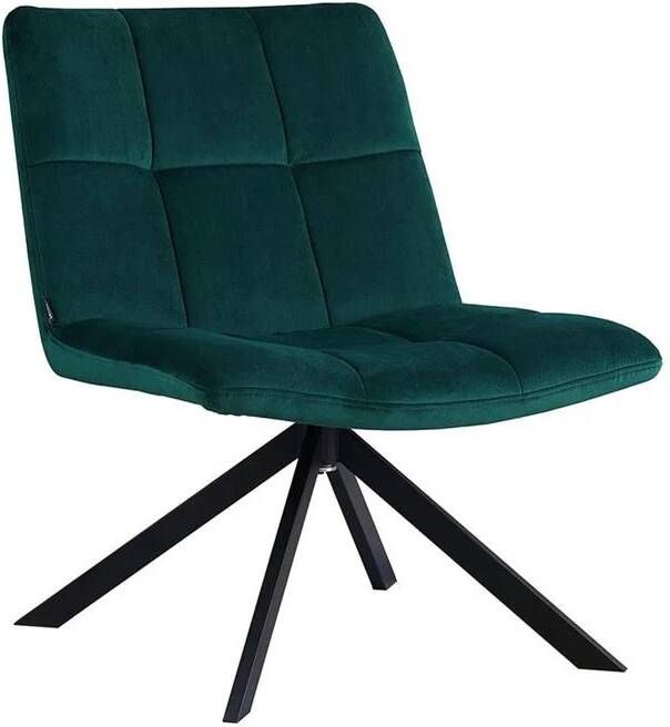 Bronx71 ® fauteuil velvet groen Eevi Fauteuil draaibaar fauteuil industrieel zonder armleuningen Fauteuil groen Zetel 1 persoons