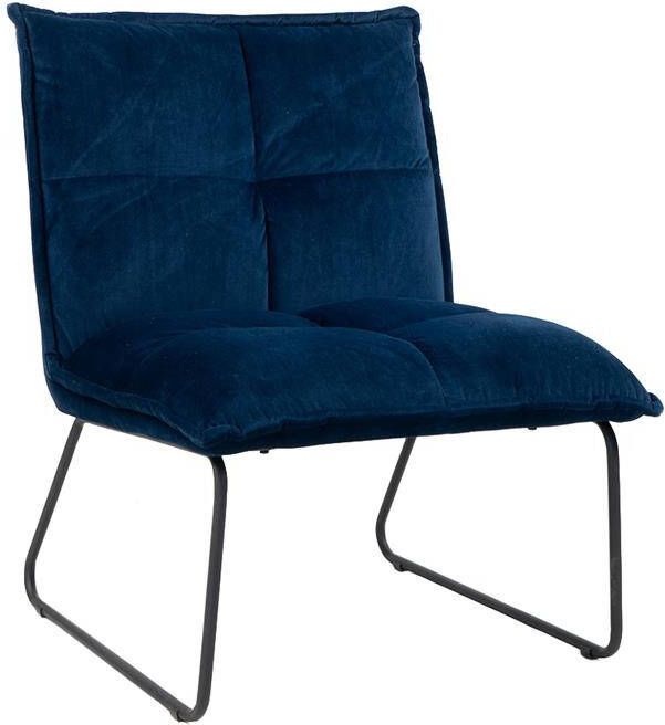 Bronx71 Velvet fauteuil Malaga donkerblauw.