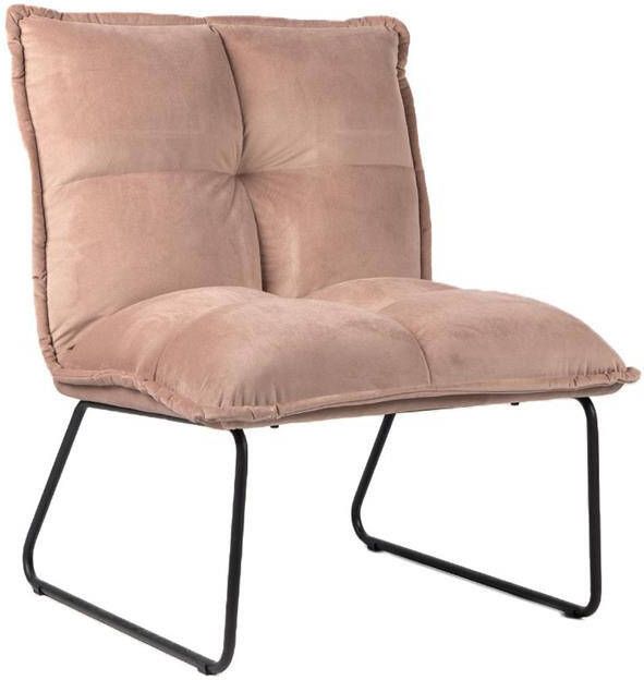 Bronx71 Velvet fauteuil Malaga roze.