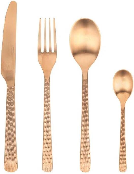 Broste Copenhagen Hune Hammered Bestekset 16-delig Koper