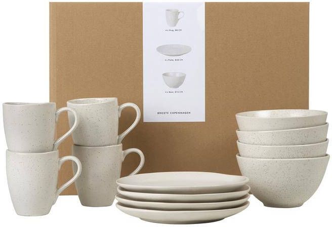 Broste Copenhagen Nordic Vanilla Ontbijt Serviesset 12-delig