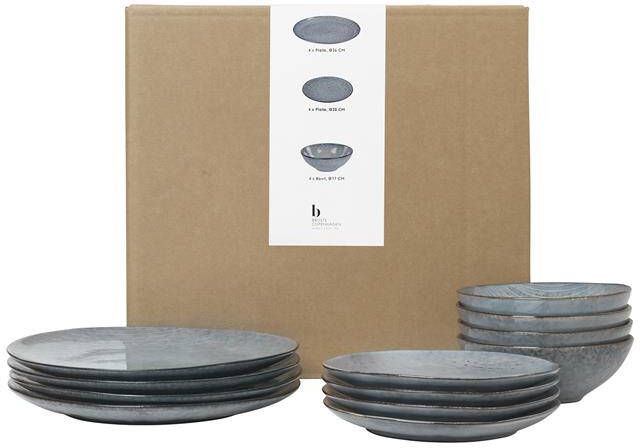 Broste Copenhagen Nordic Dinner Box 12-delig Ø 17 cm Blauwgrijs