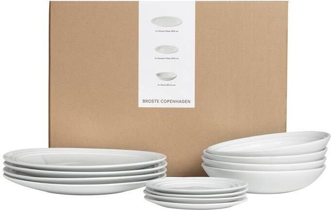 Broste Copenhagen Stevns Serviesset 12-delig Wit