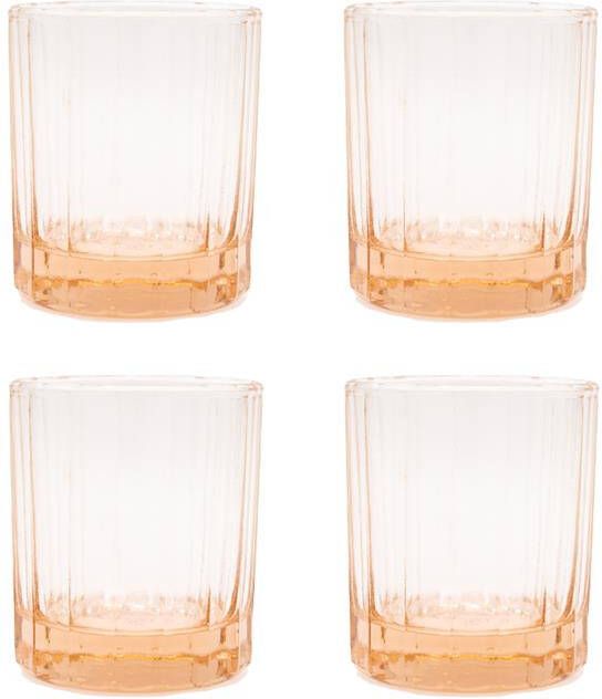 Brût Homeware Set van 4 Whiskey Tumbler 25 CL zacht roze