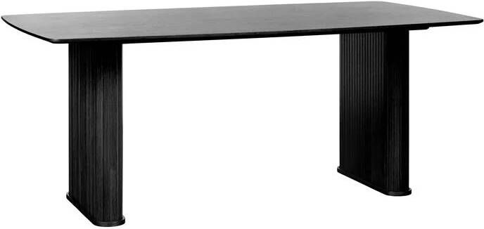 Giga Meubel Giga Living Eettafel Nola Boat Shape Zwart Eiken 100x190cm