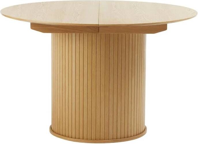 By fonQ Alon Eettafel Uitschuifbaar Rond 120 167 x 120 cm Naturel Eiken