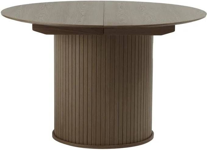 Giga Meubel Giga Living Eettafel Rond Donkerbruin Uitschuifbaar Ø120-167cm Nola