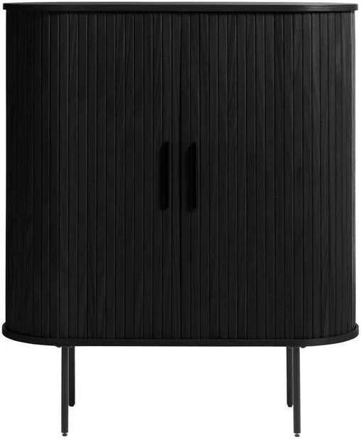 Giga Meubel Giga Living Kast Eikenhout Zwart 40x100x118cm Kast Nola