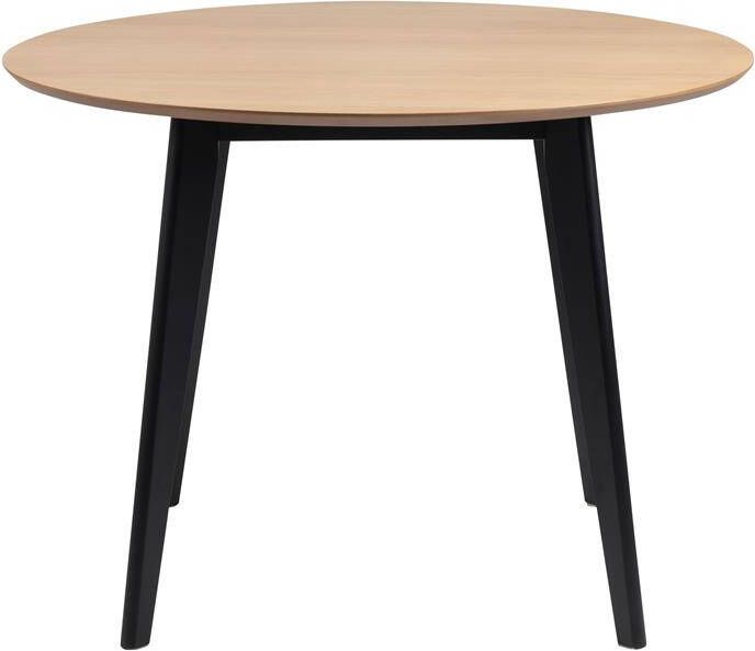by fonQ basic Crow Eettafel Ø 105 cm Eiken Zwart