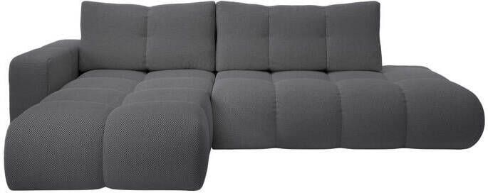 By fonQ Charme Hoekbank Links met Slaapfunctie Chenille Antraciet