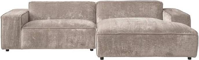 By fonQ Chunky Hoekbank met Chaise Longue Rechts Beige Rib