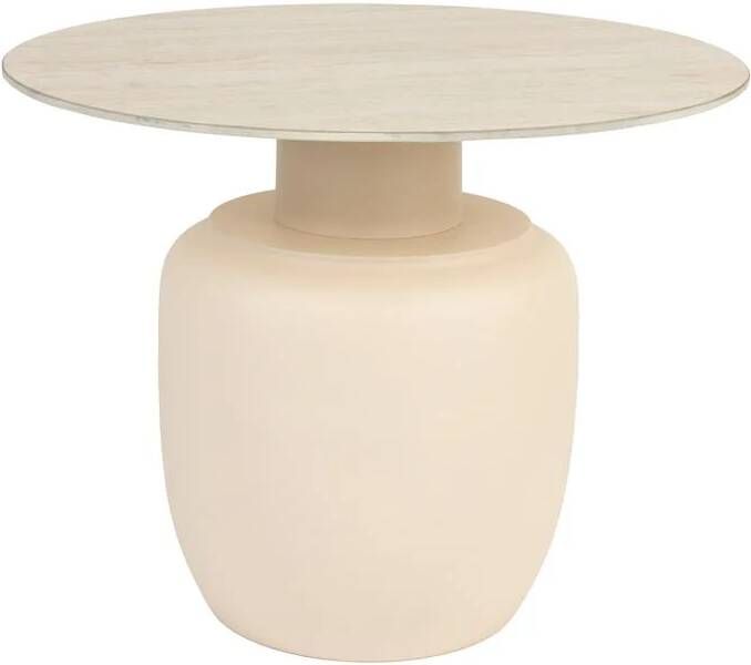 Housecraft Living Housecraft Karula Bijzettafel Travetin-Look 60x60 cm Hoog Beige