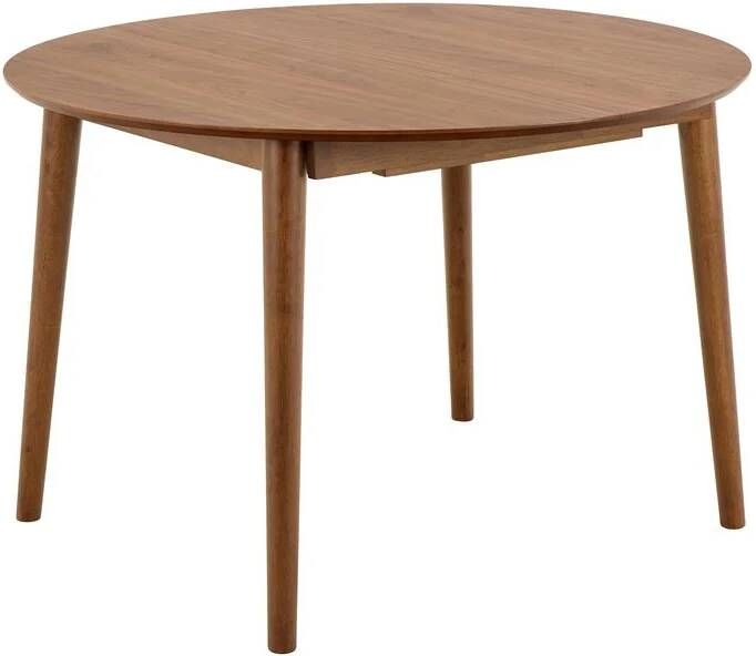 Bendt Uitschuifbare Ronde Eettafel Montreux Walnoot 115-154 x 115cm Bruin