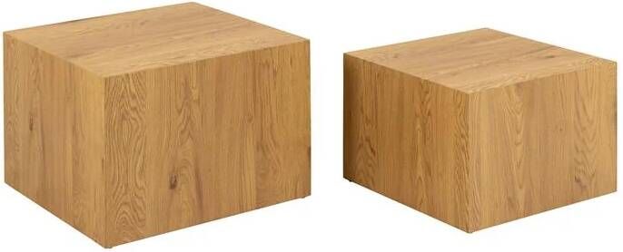 Bendt Vierkante Salontafel Flavian Wild Eiken set van 2 stuks