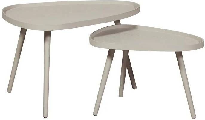 WOOOD Bijzettafel Nissa Set van 2 stuks 71 x 52cm Zand