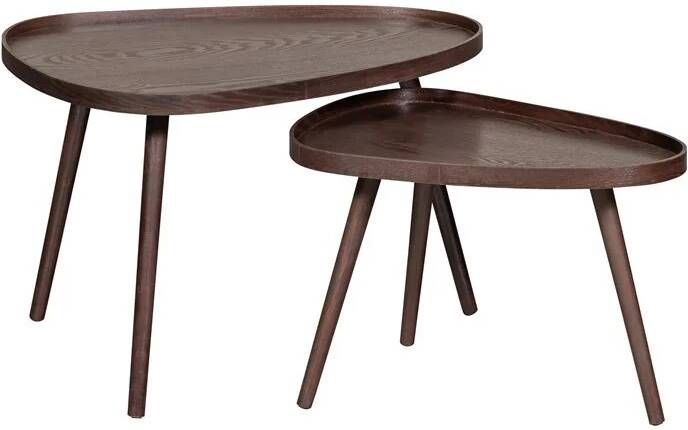 WOOOD Bijzettafel Nissa Set van 2 stuks 71 x 52cm Walnoot