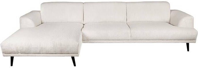 By fonQ Flair Hoekbank met Chaise Longue Links Rib Crème