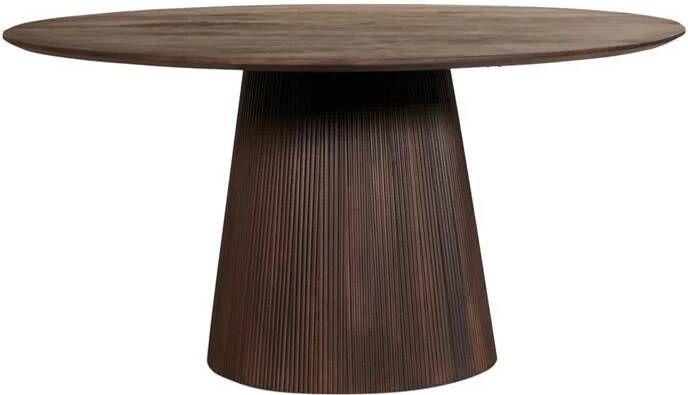 By fonQ Grand Eettafel Donkerbruin Mangohout Ø 150 cm
