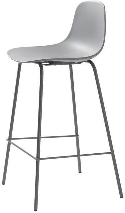 Hioshop Set van 2 Whitby barstoel grijs.