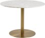 Giga Living Eettafel Menno Marmer Wit Ø105cm Gouden Onderstel - Thumbnail 2