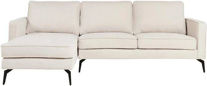 By fonQ Milan Hoekbank met Chaise Longue 3-zitsbank Links Rechts Linnen Beige