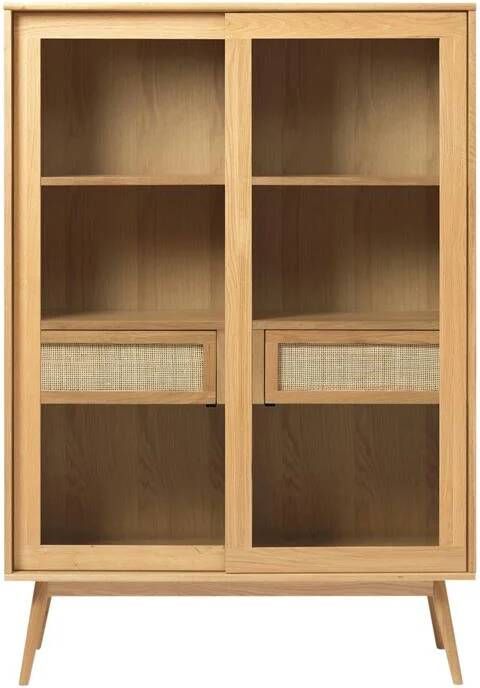 Giga Meubel Giga Living Vitrinekast Barrali Naturel Eiken 160cm