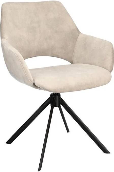 By fonQ Oyster Eetkamerstoel Fluweel Beige