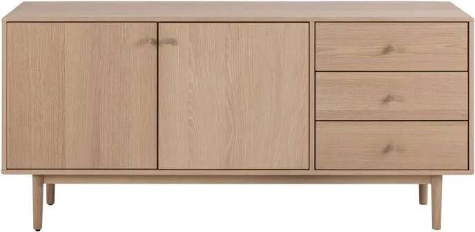 Hioshop Assor dressoir met 2 deuren en 3 laden wit geolied eiken decor. - Foto 2