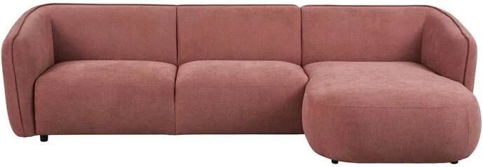 By fonQ Soft Hoekbank met Chaise Longue Rechts Micro Chenille Oud Roze