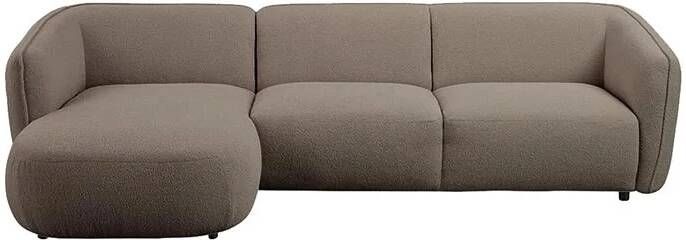 By fonQ Soft Hoekbank met Chaise Longue Links Bouclé Taupe
