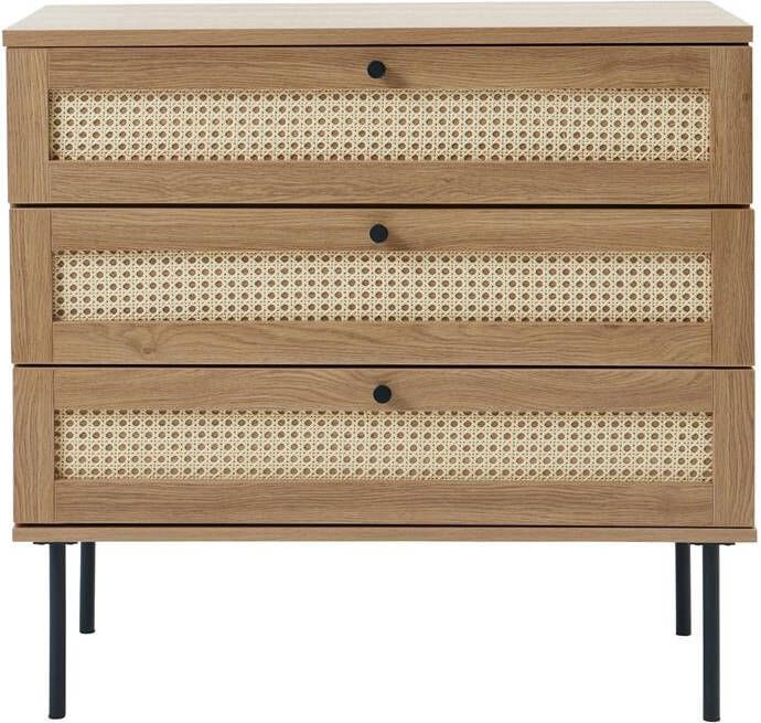 Giga Meubel Giga Living Dressoir Naturel Rotan 3-Lades 80x40x75cm Pensacola