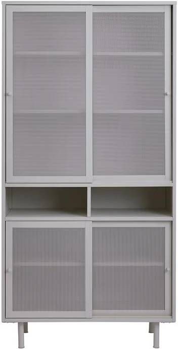 Giga Meubel Giga Living Wandkast Metaal Greige Schuifdeuren 2-Deuren 90x40x180cm Veep