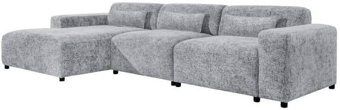 By fonQ Velura Hoekbank Links Big Chenille Grijs